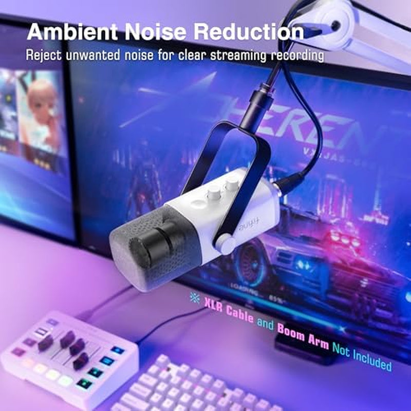 PC Gaming Microphone Bundle with XLR Cable, Computer USB RGB Mic for Streaming, Audio Cable Set,Xlr Male to Female Cord,Compatible with Mixer Audio Interface for Recording Podcast(Am8W+L9)