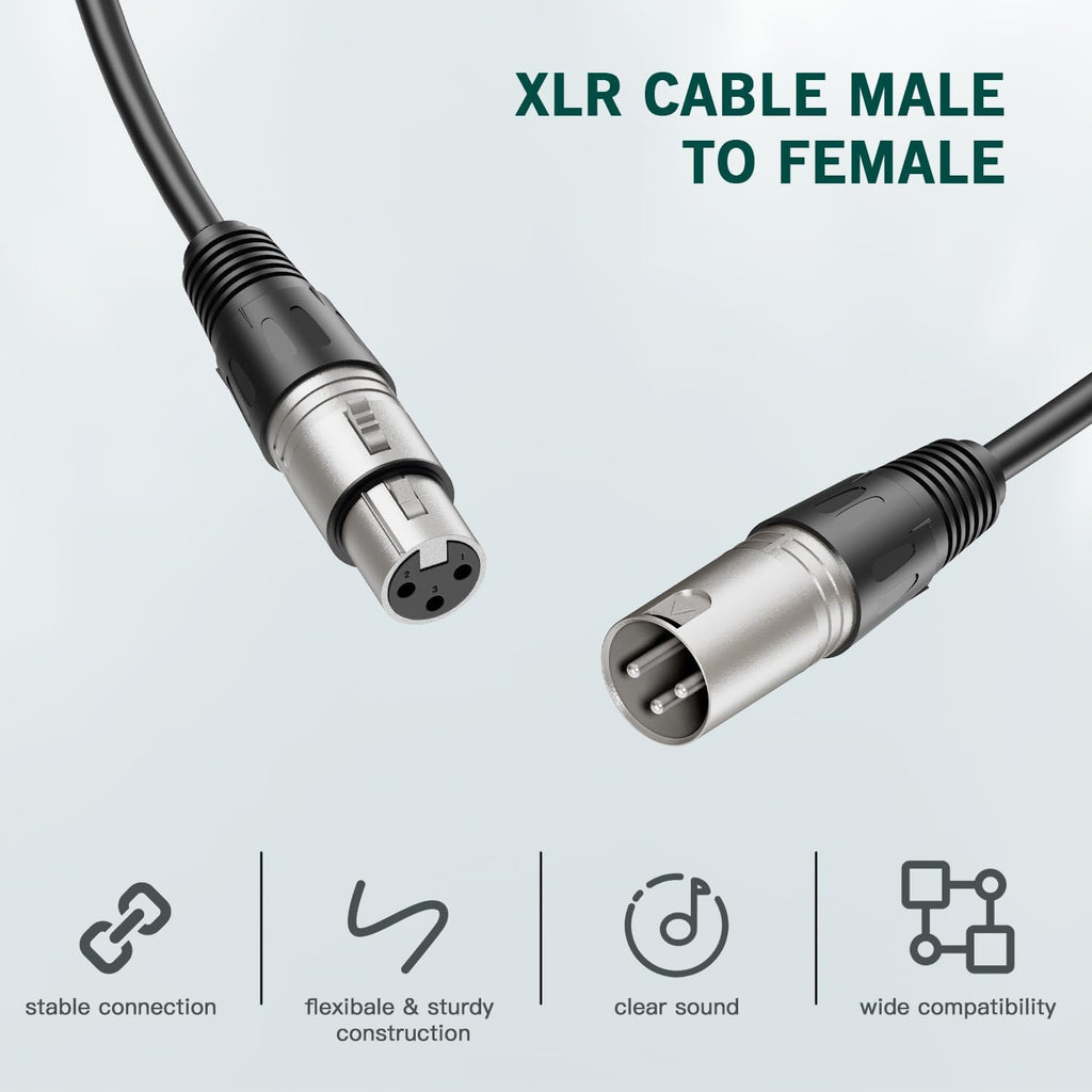 PC Gaming Microphone Bundle with XLR Cable, Computer USB RGB Mic for Streaming, Audio Cable Set,Xlr Male to Female Cord,Compatible with Mixer Audio Interface for Recording Podcast(Am8W+L9)