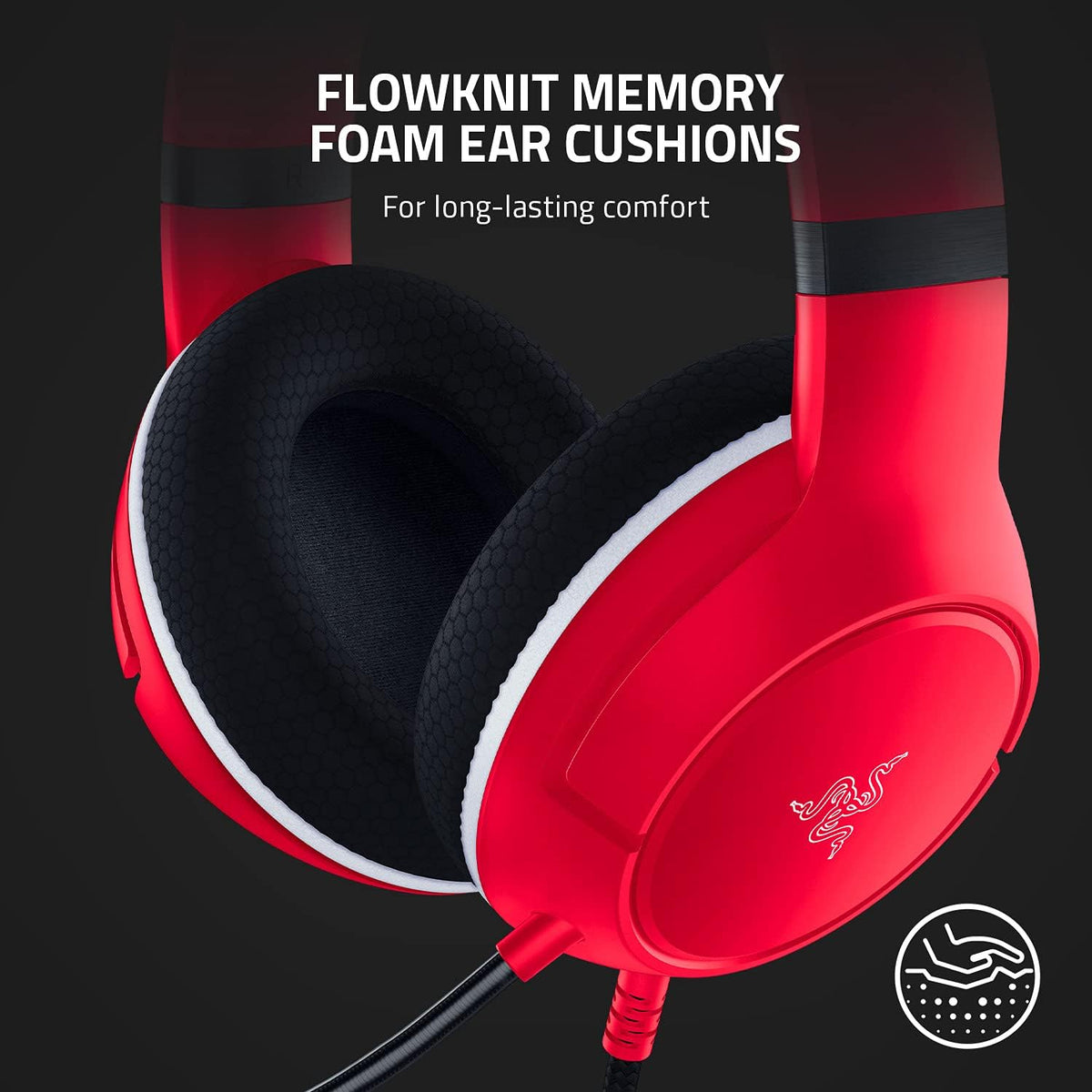 Razer Kaira X Wired Headset for Xbox Series X|S, Xbox One, PC, Mac & Mobile Devices: Triforce 50Mm Drivers - Hyperclear Cardioid Mic - Memory Foam Ear Cushions - On-Headset Controls - Pulse Red