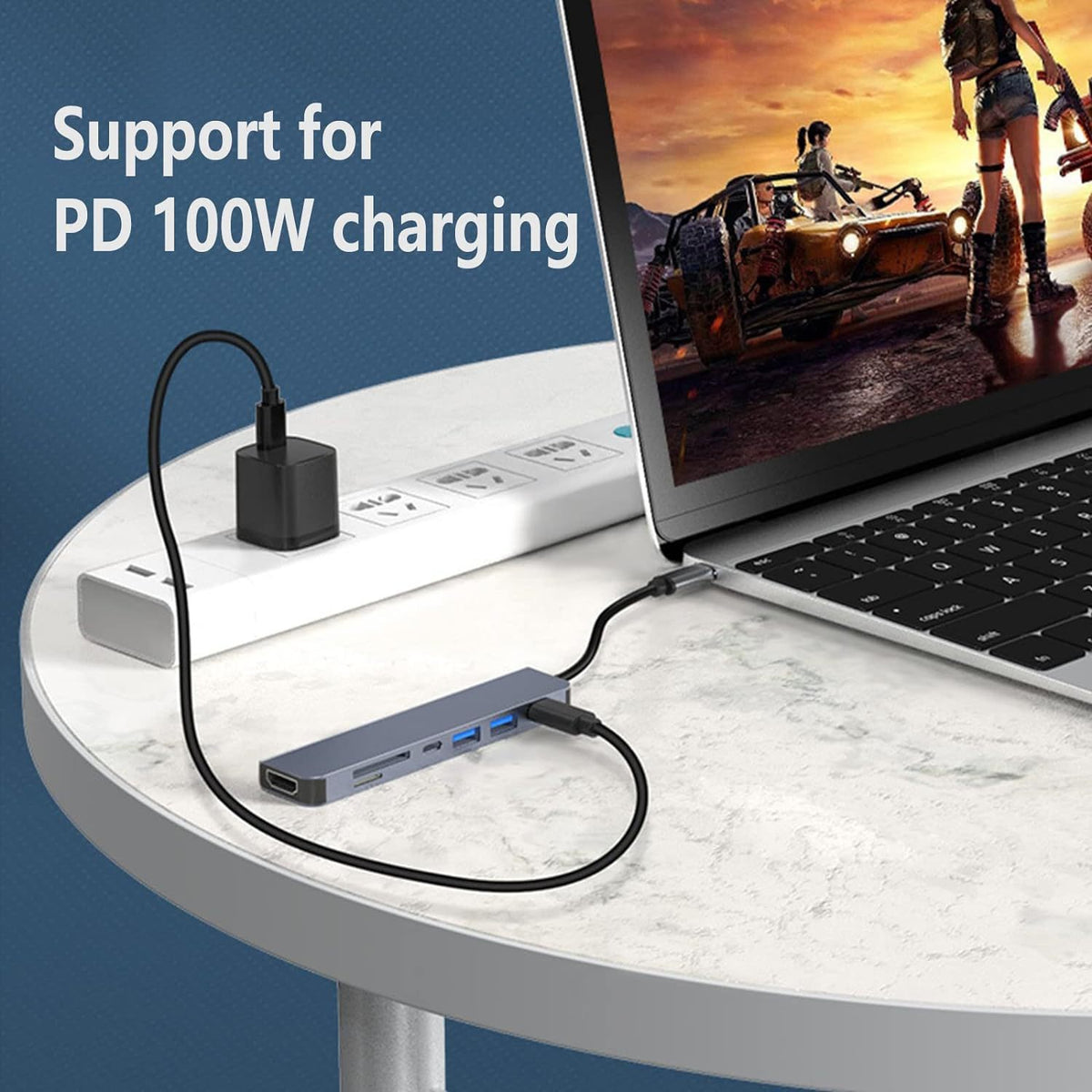 7-in-1 USB-C Docking Station – HD 4K Multi-Device Hub