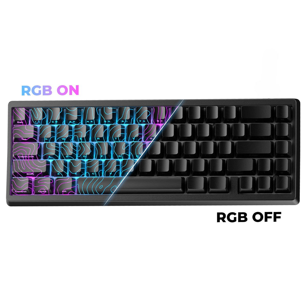 XVX M67 Wireless Mechanical Keyboard – Clear RGB Topographic Keycaps