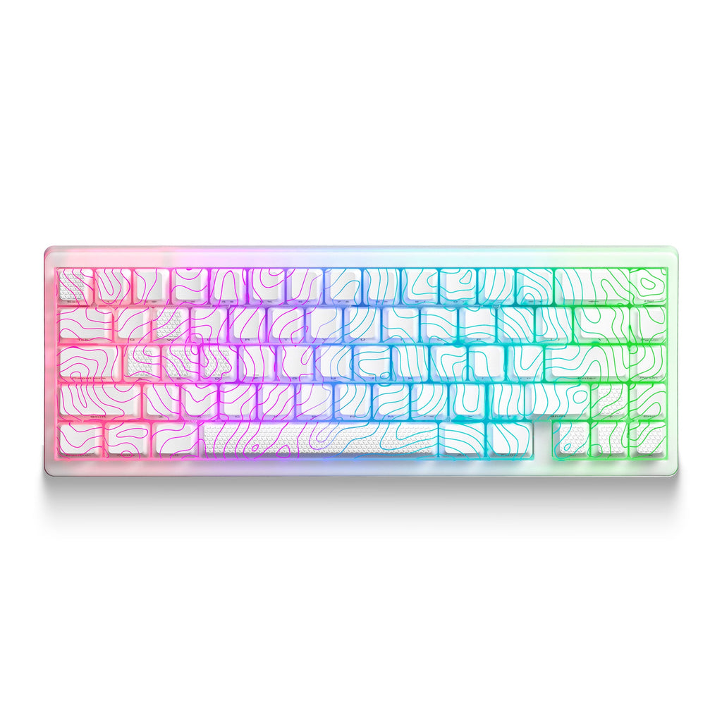 XVX M67 Wireless Mechanical Keyboard – Clear RGB Topographic Keycaps