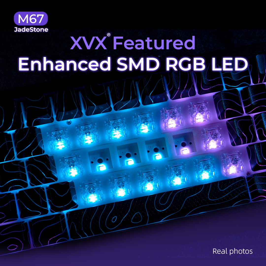 XVX M67 Wireless Mechanical Keyboard – Clear RGB Topographic Keycaps
