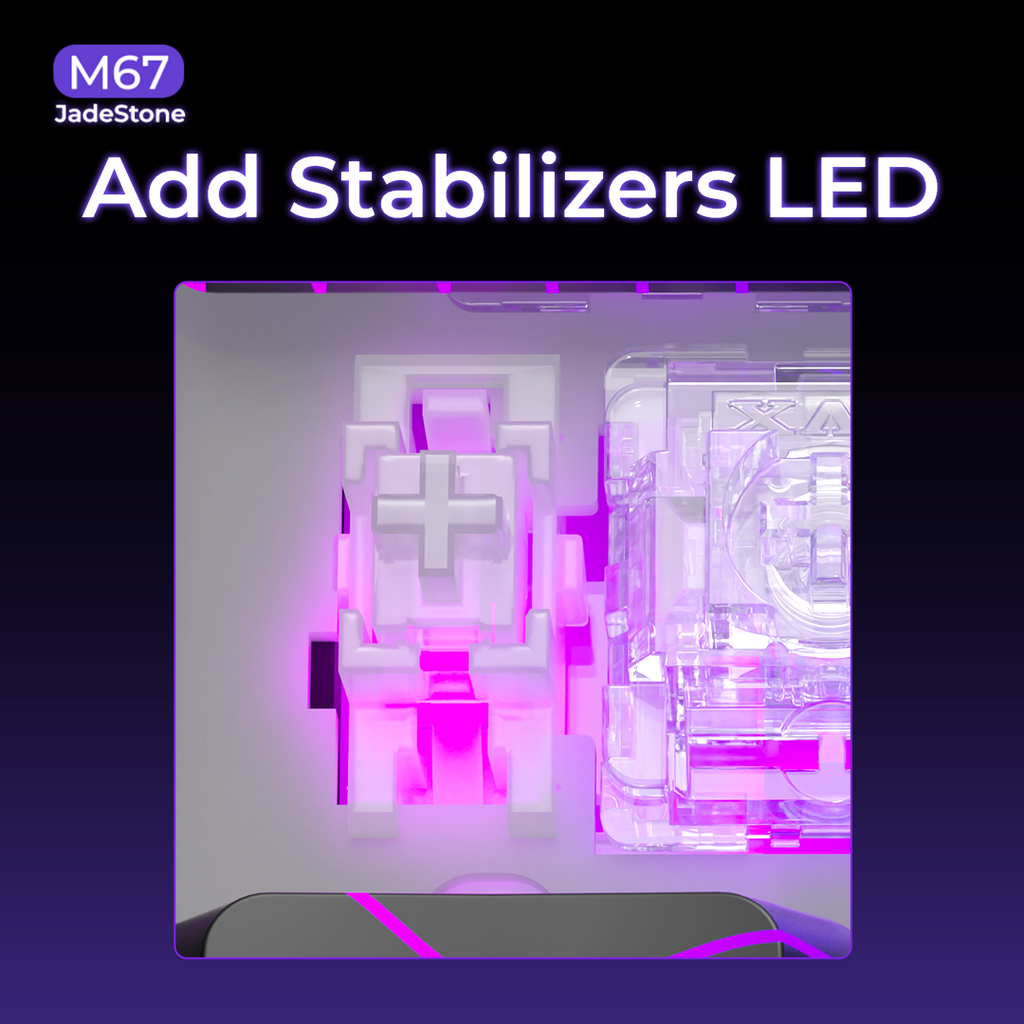 XVX M67 Wireless Mechanical Keyboard – Clear RGB Topographic Keycaps