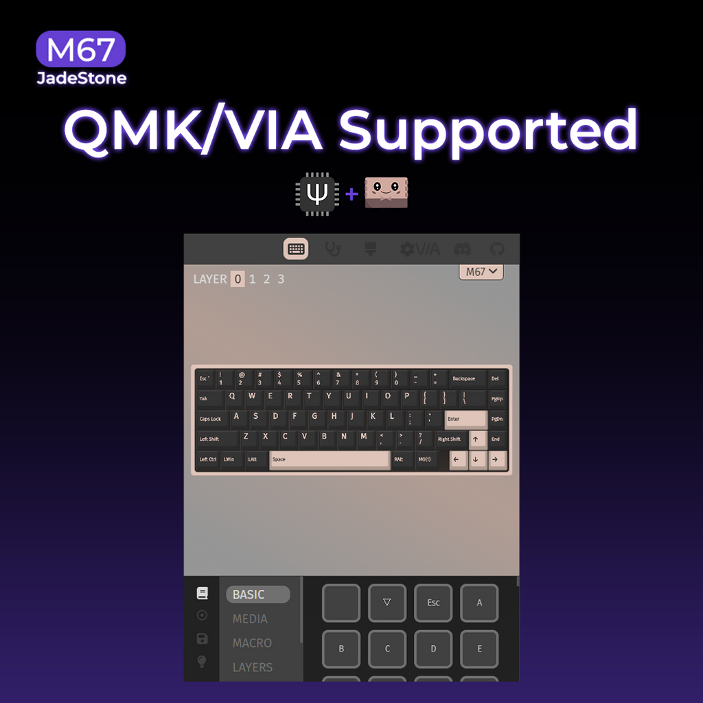 XVX M67 Wireless Mechanical Keyboard – Clear RGB Topographic Keycaps