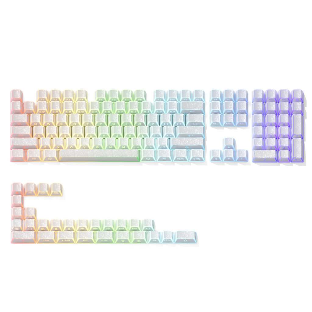 XVX PRISM 136-Key Clear Shine-Through Keycap Set – Cherry Profile
