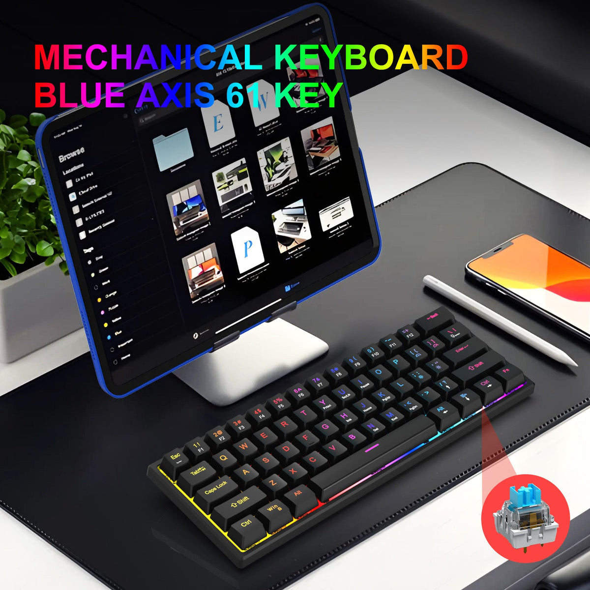 K61 Blue Switch Mechanical Keyboard