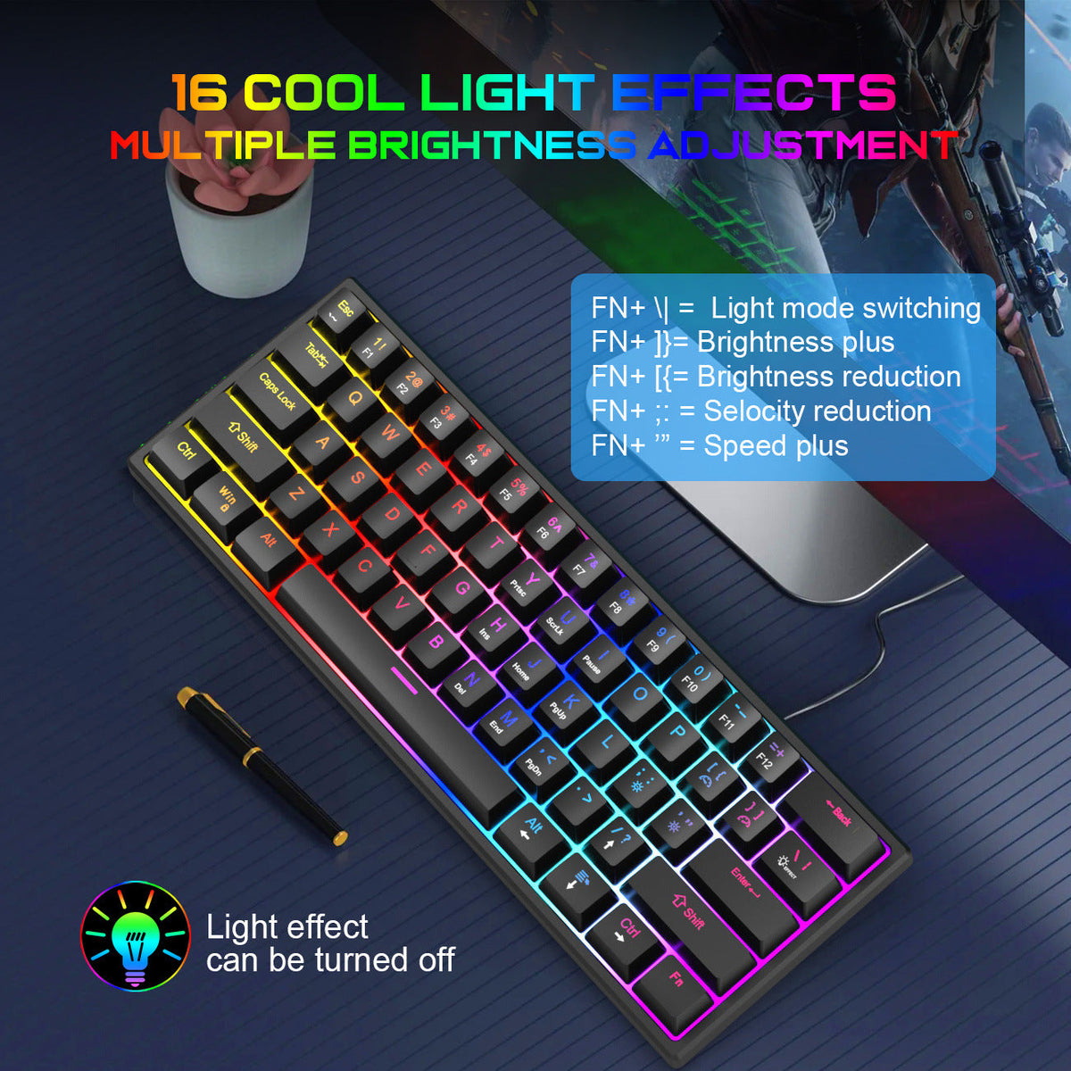 K61 Blue Switch Mechanical Keyboard