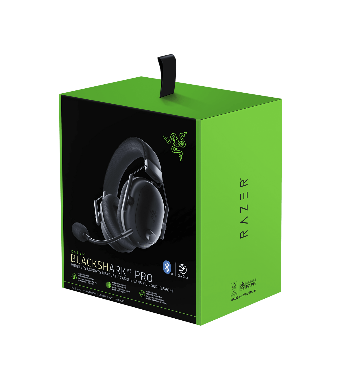Blackshark V2 Pro Wireless PC Gaming Headset, 2.4Ghz, BT, Hyperspeed Wireless, 70Hr Battery, 320G, Black
