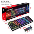 HXSJ 61-Key Wired Mechanical Keyboard – Pudding Keycaps & RGB