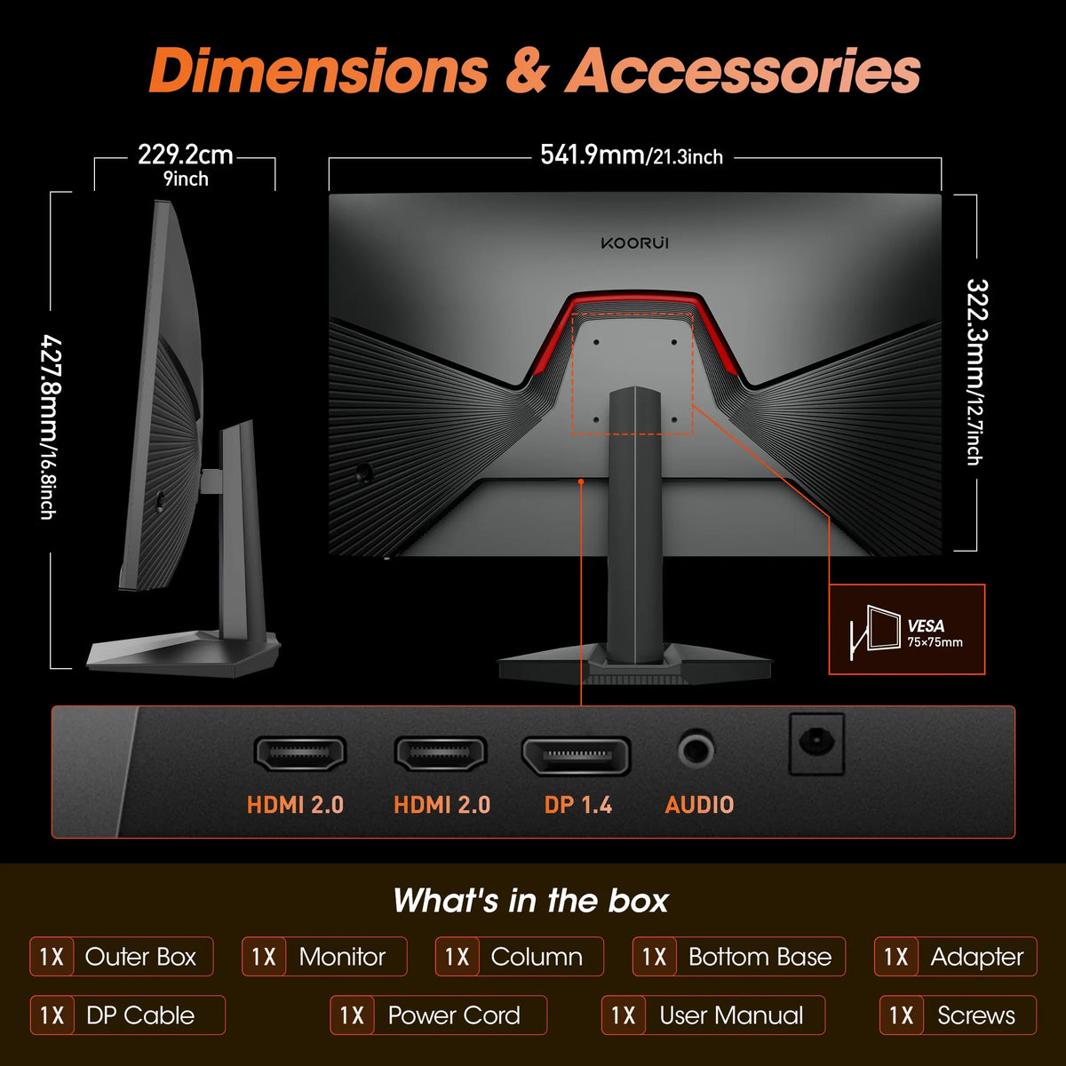 24" 1440P Gaming Monitor, 180Hz 2K QHD Computer Monitor, New Pc Monitor, G2421V